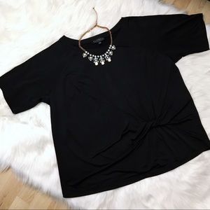 Eloquii Black Twist-Front Top
